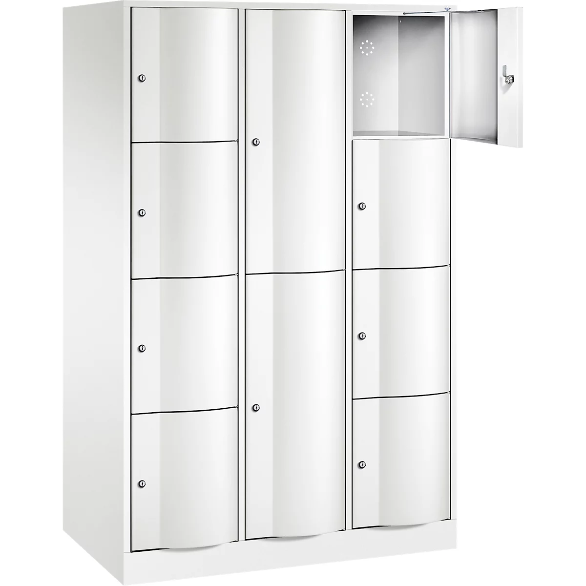C+P combikast Resisto, 3 vakken, 10 vakken, B 1148 x D 640 x H 1950 mm, verkeerswit