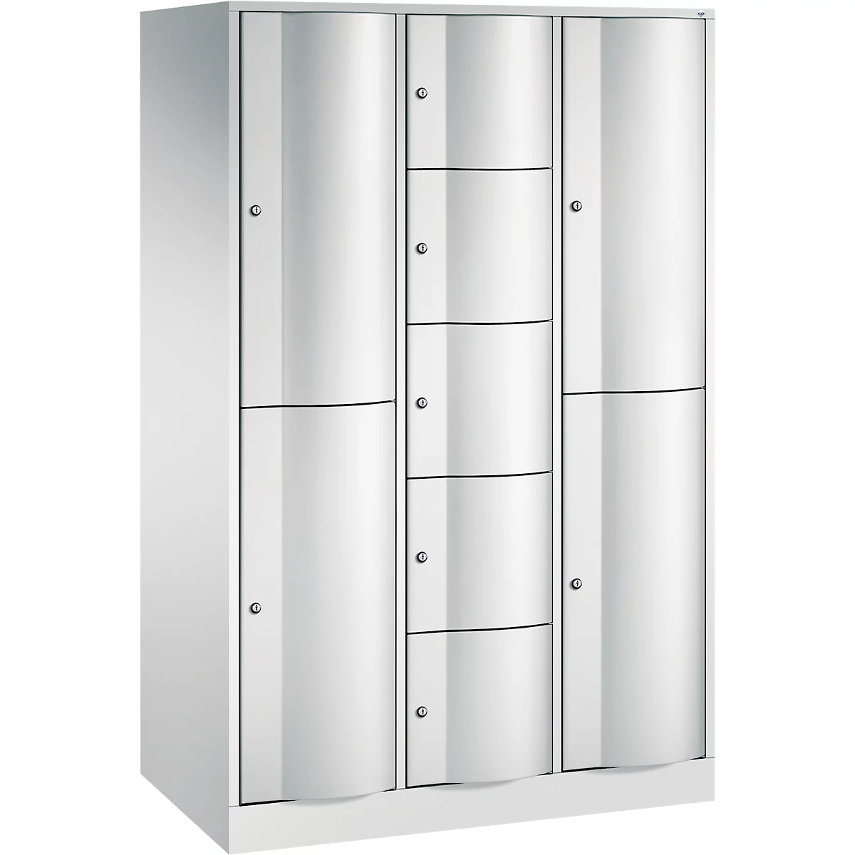 C+P combikast Resisto, 3 vakken, 9 vakken, B 1148 x D 640 x H 1950 mm, lichtgrijs