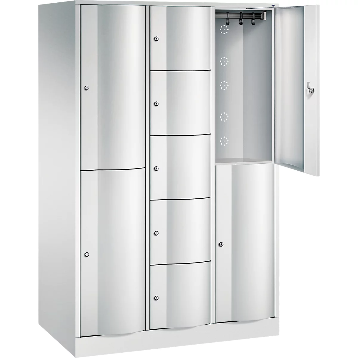 C+P combikast Resisto, 3 vakken, 9 vakken, B 1148 x D 640 x H 1950 mm, lichtgrijs
