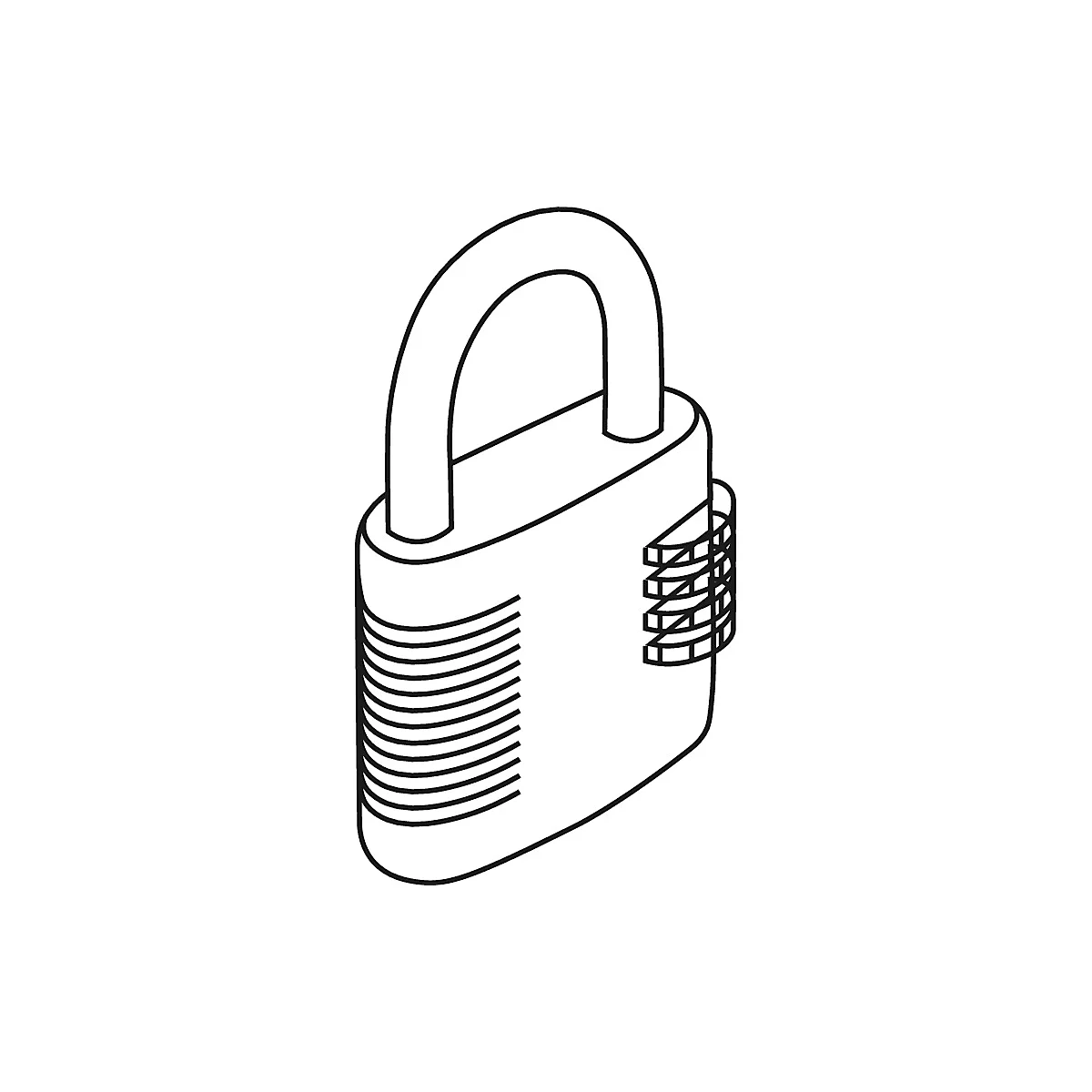 C+P combinatie hangslot, 4-cijferig, gehard stalen beugel, zilver