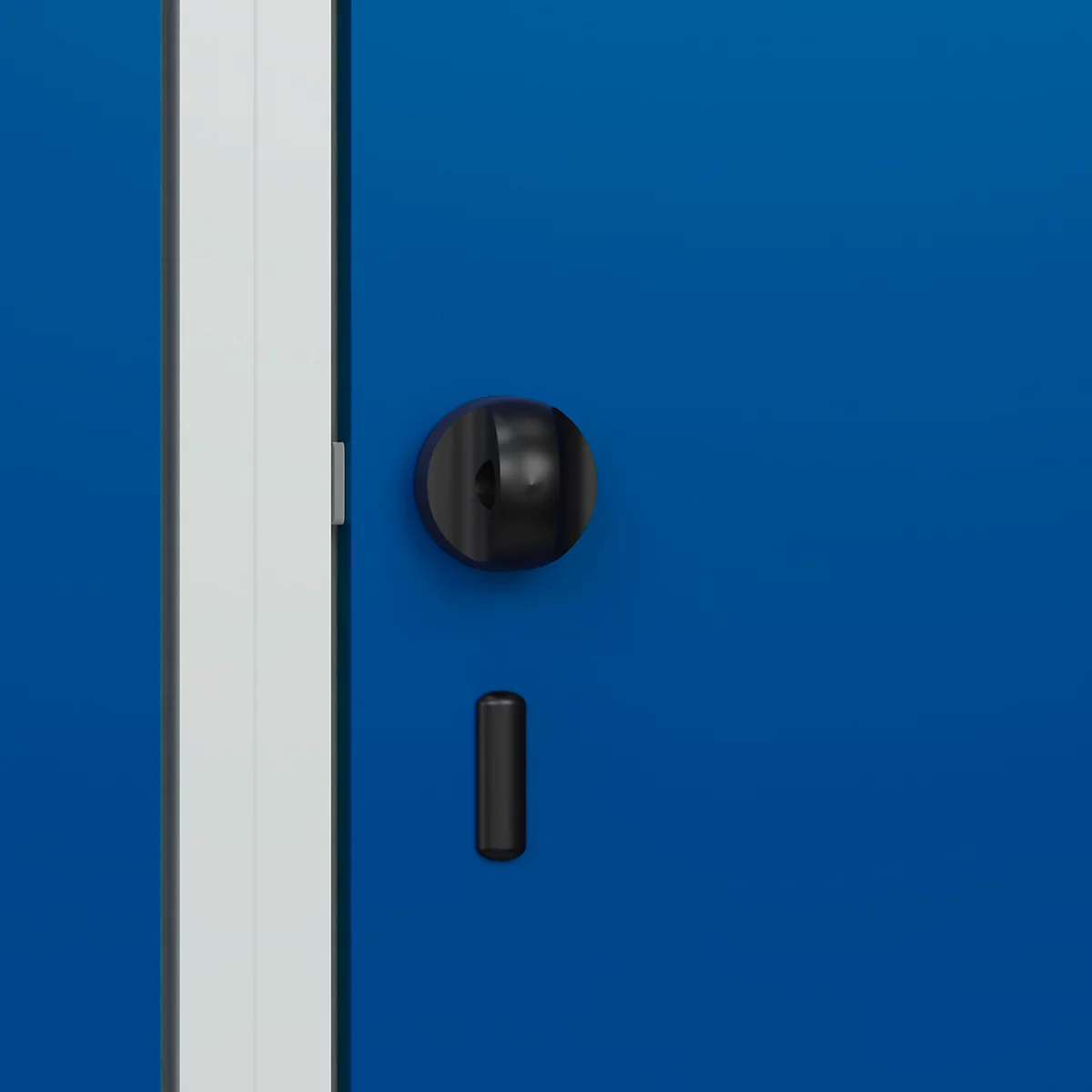 C+P Evolo Plus kledingkast, 2 vakken, rechts scharnierend, draaigrendel slot, B 600 x D 500 x H 1850 mm, lichtgrijs/lichtblauw