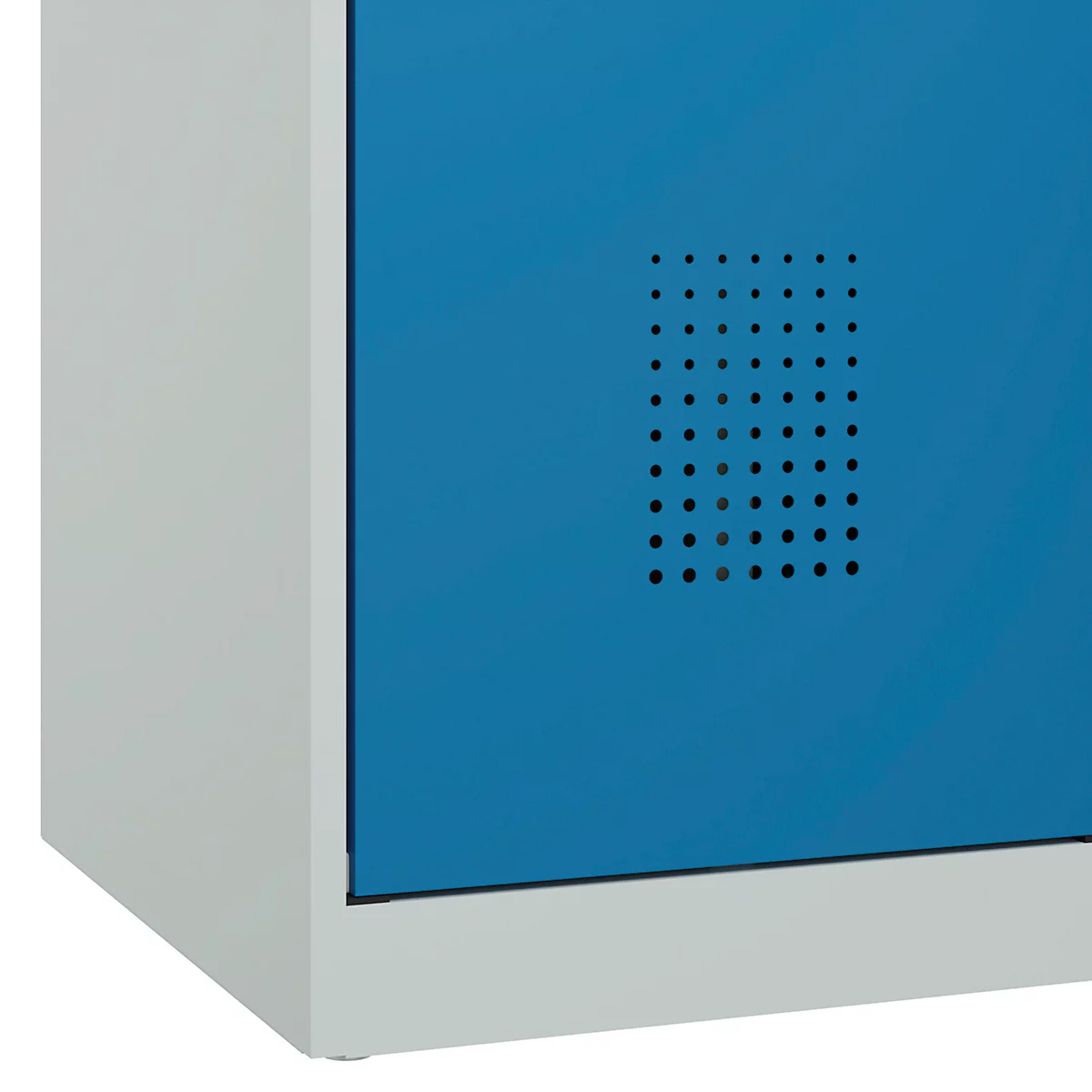 C+P Evolo Plus kledingkast, 3 vakken, 400 mm breed, cilinderslot, soft-close, B 1.200 x D 500 x H 1.850 m, lichtgrijs/lichtblauw