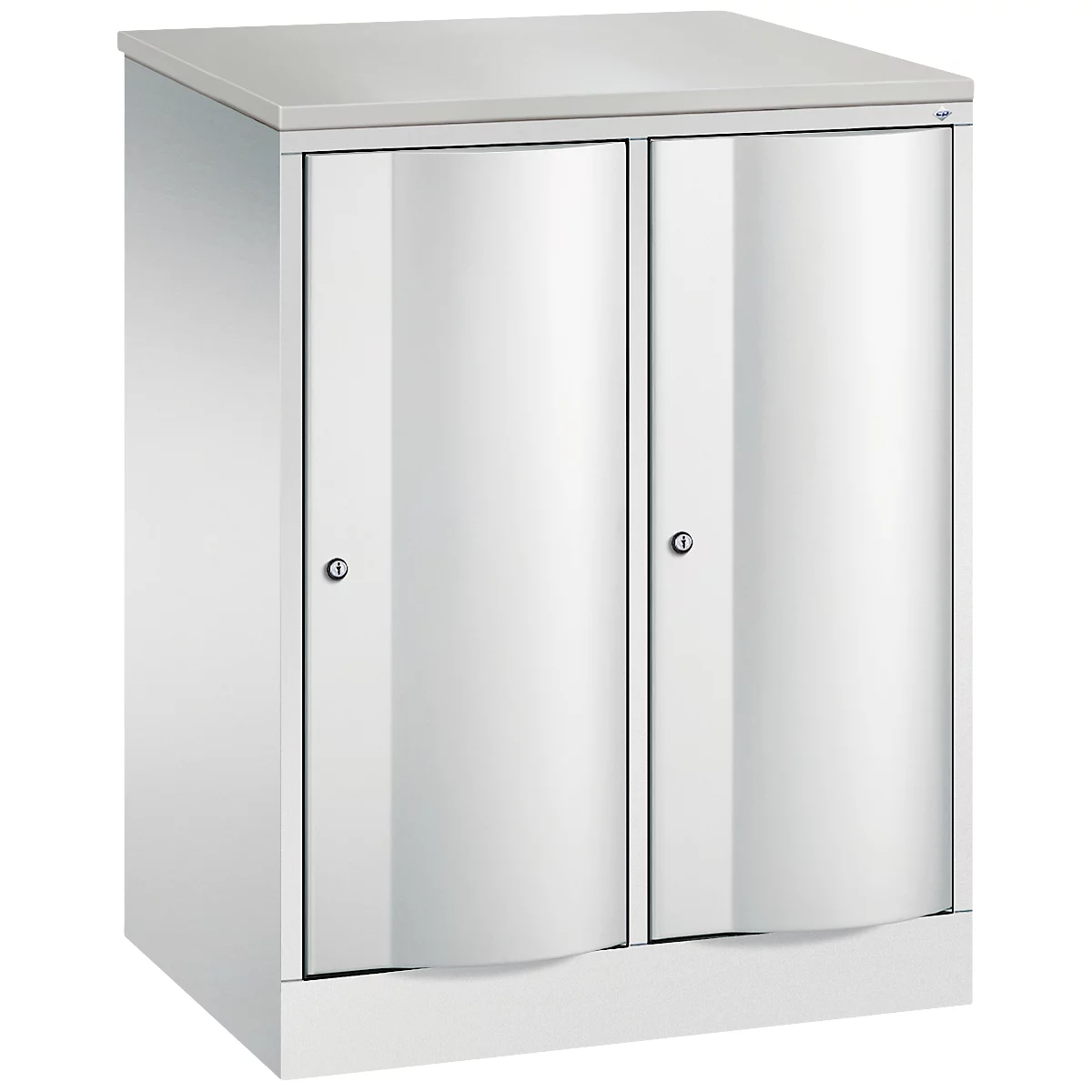 C+P Garderobenschrank Resisto, 2 Abteile, 2 Fächer, B 772 x T 540 x H 1077 mm, Lichtgrau