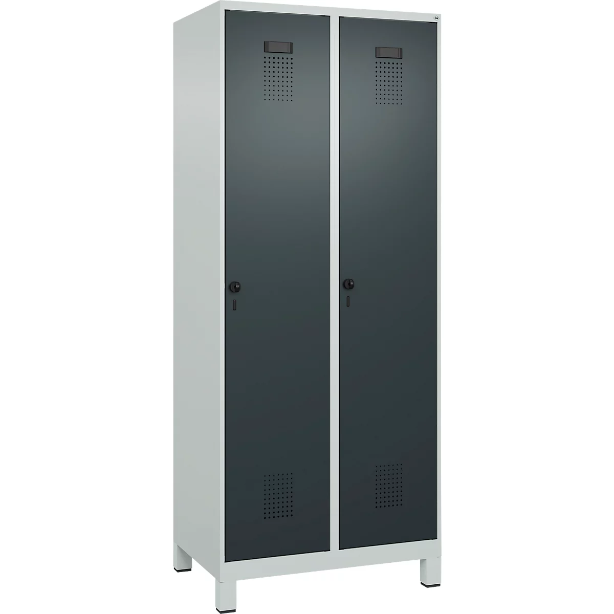 C+P locker Evolo PLUS, met voeten, 2 compartimenten, 1950x800x500mm