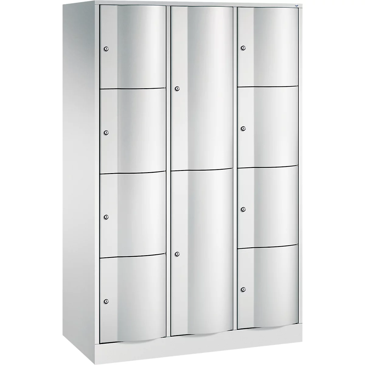 C+P Resisto combikast, 3 vakken, 10 vakken, B 1148 x D 540 x H 1950 mm, lichtgrijs
