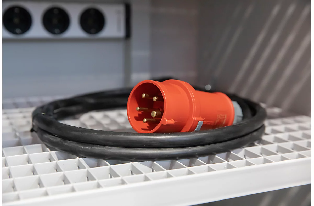 Cable de conexión de red p. armario de seguridad Battery Charge, 400 V, trifásico, protección fusible 3 x 16 A, 11,04 kW