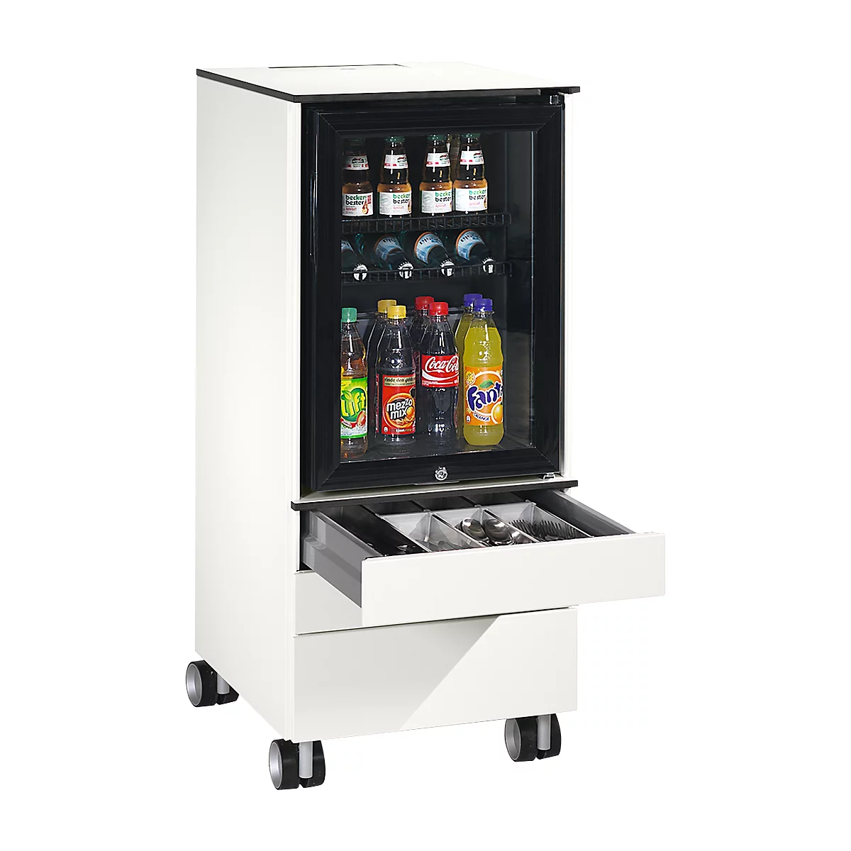 Caddy ASISTO C 3000, avec réfrigérateur, 3 tiroirs, dispositif intérieur avec tiroirs inclus, blanc