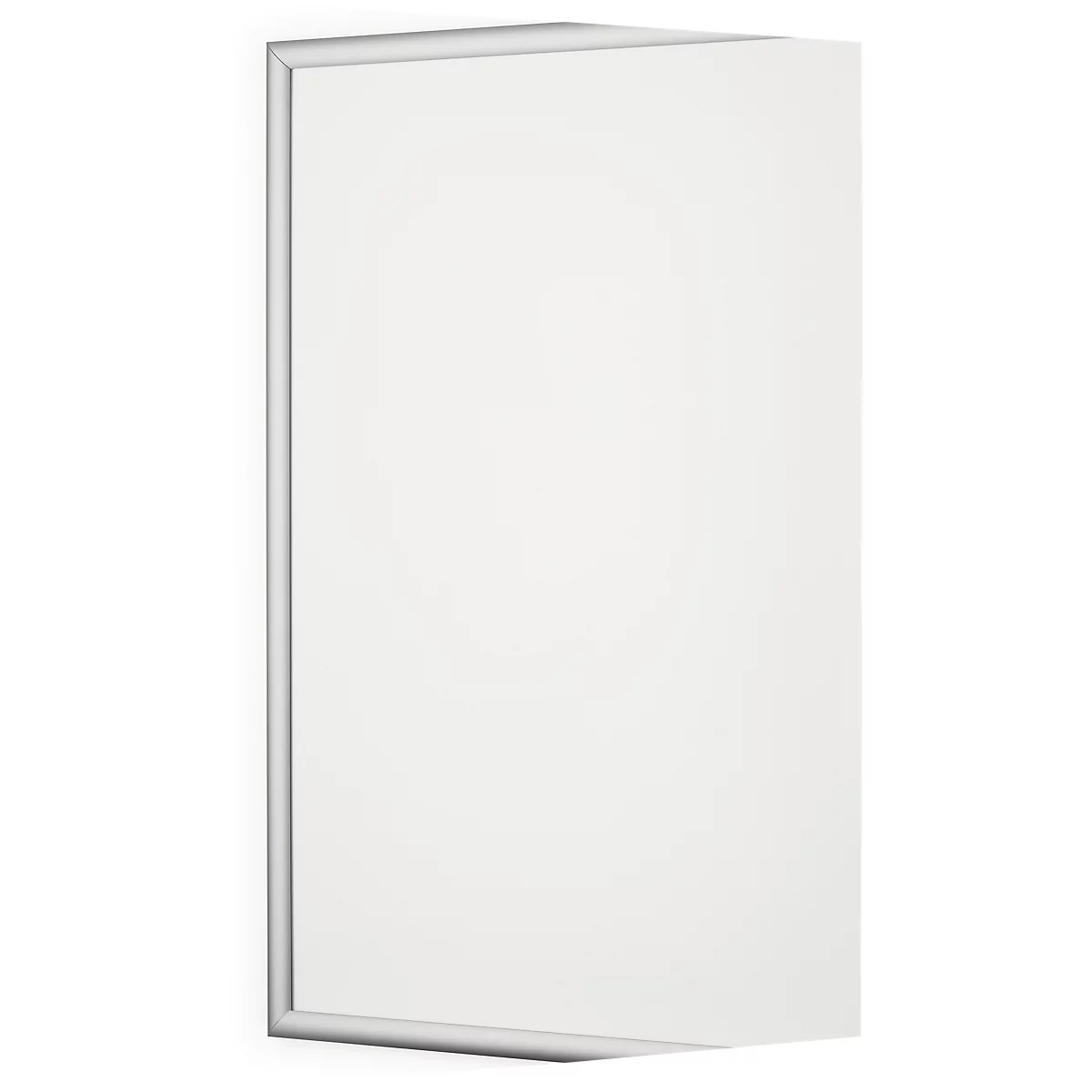 Armoire murale rectangulaire blanche avec cadre simple sur fond neutre.