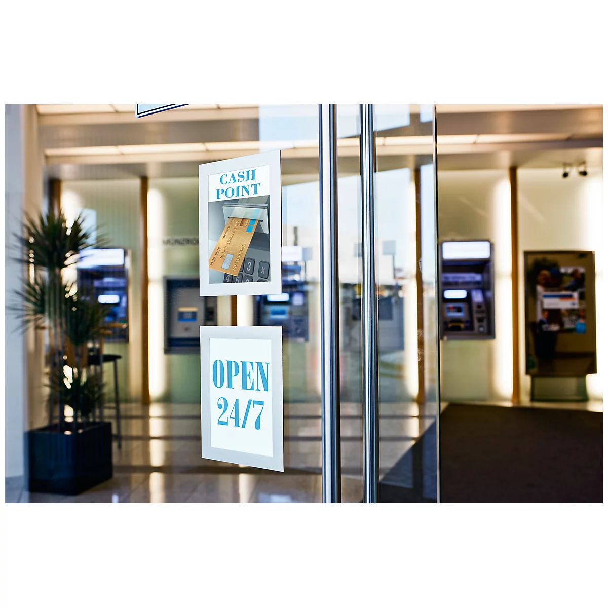 Cadre d'affichage magnétique A6 Duraframe®, autocollant, 2 p., argent
