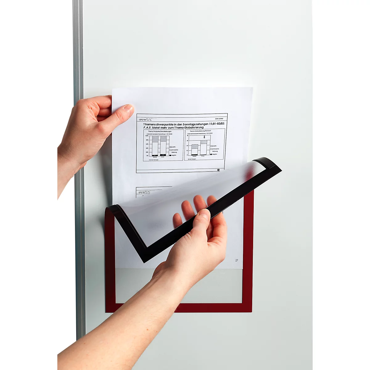 Cadre d'affichage magnétique DURAFRAME MAGNETIC DURABLE, format A3, rouge, 5 p.