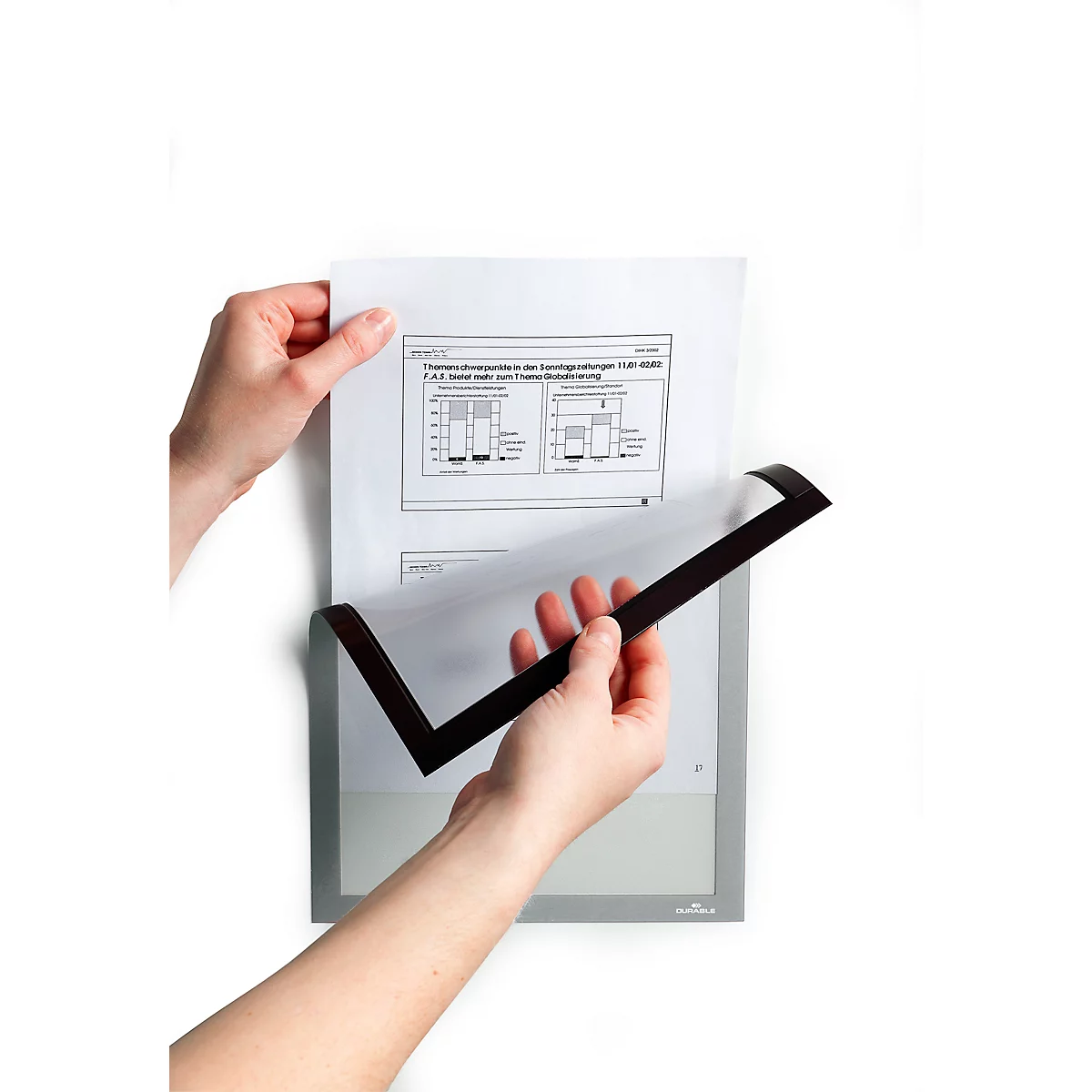 Cadre d’affichage magnétique DURAFRAME MAGNETIC DURABLE, format A4, argent-métallique, 5 p.
