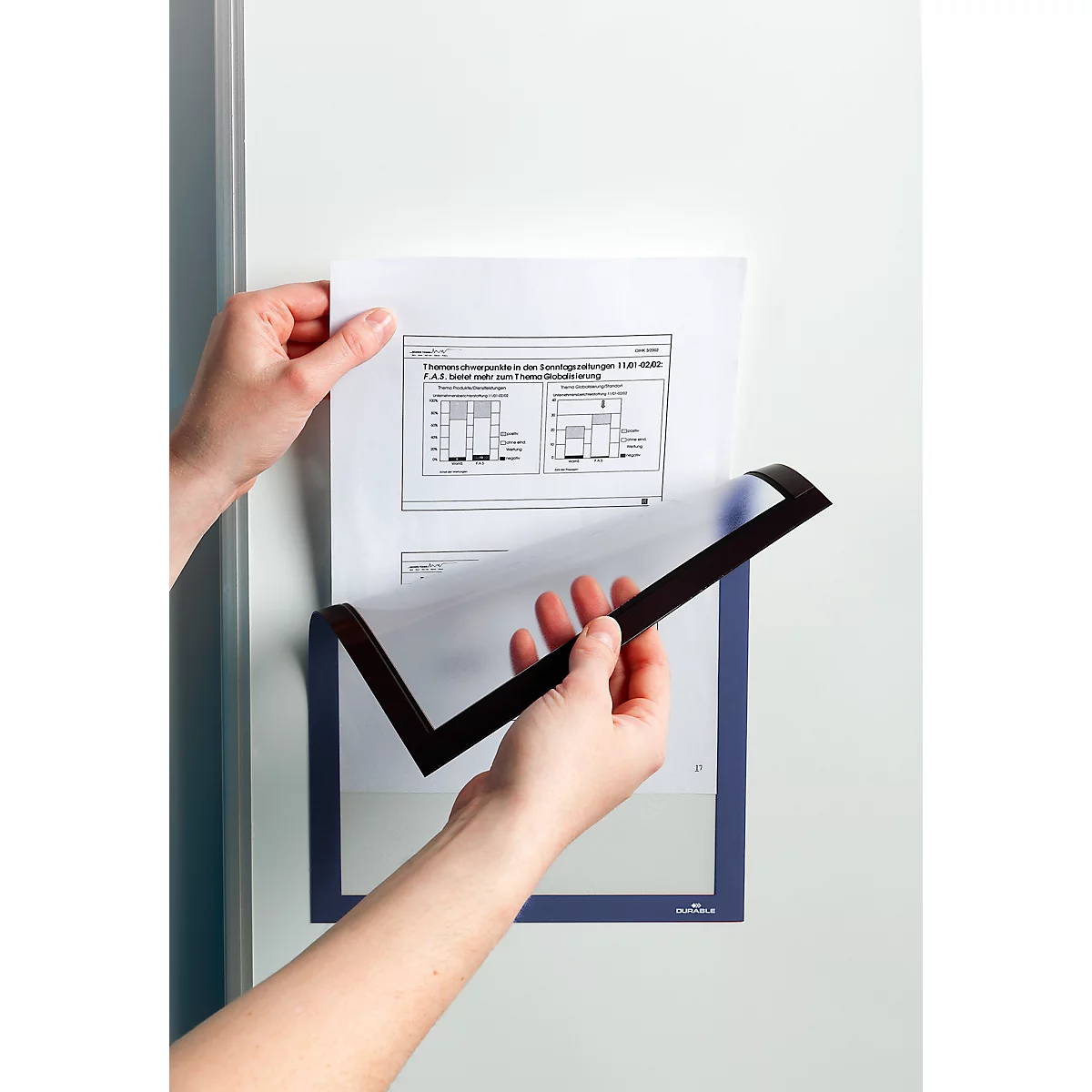 Cadre d’affichage magnétique DURAFRAME MAGNETIC DURABLE, format A4, bleu, 5 p.