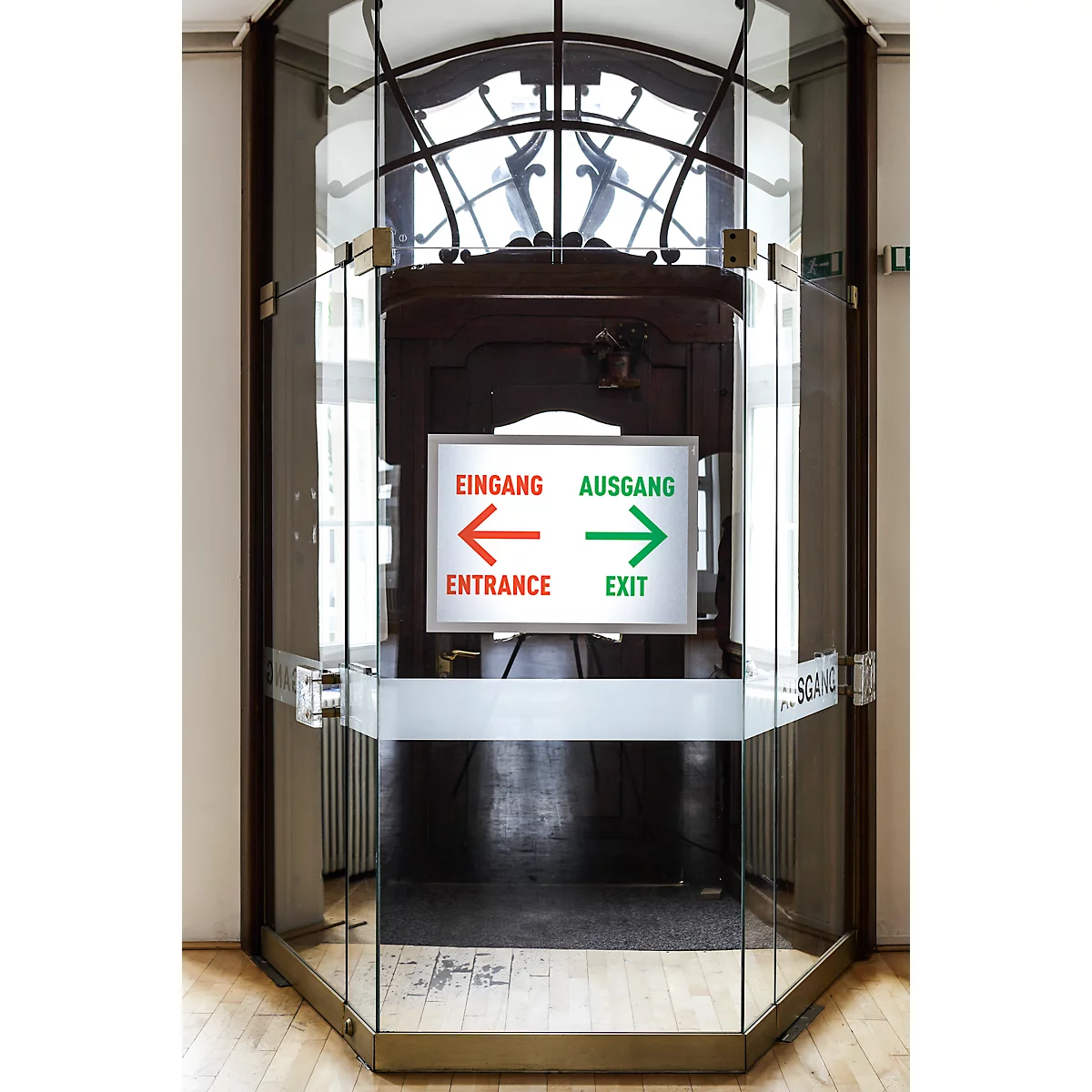 Cadre d'information Durable DURAFRAME® Poster, format vertical/transversal, pour 2 posters, autocollant, cadre magnétique rabattable, L 545 x P 28 x H 745 mm, PET, argenté