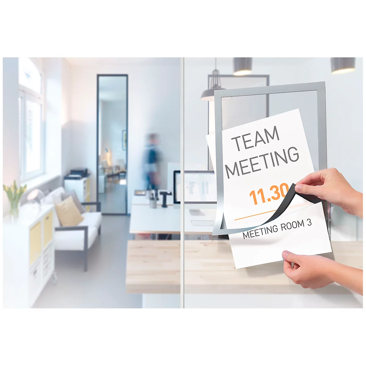 Cadre d'information Duraframe - format A4 - gris argenté -10 pièces 