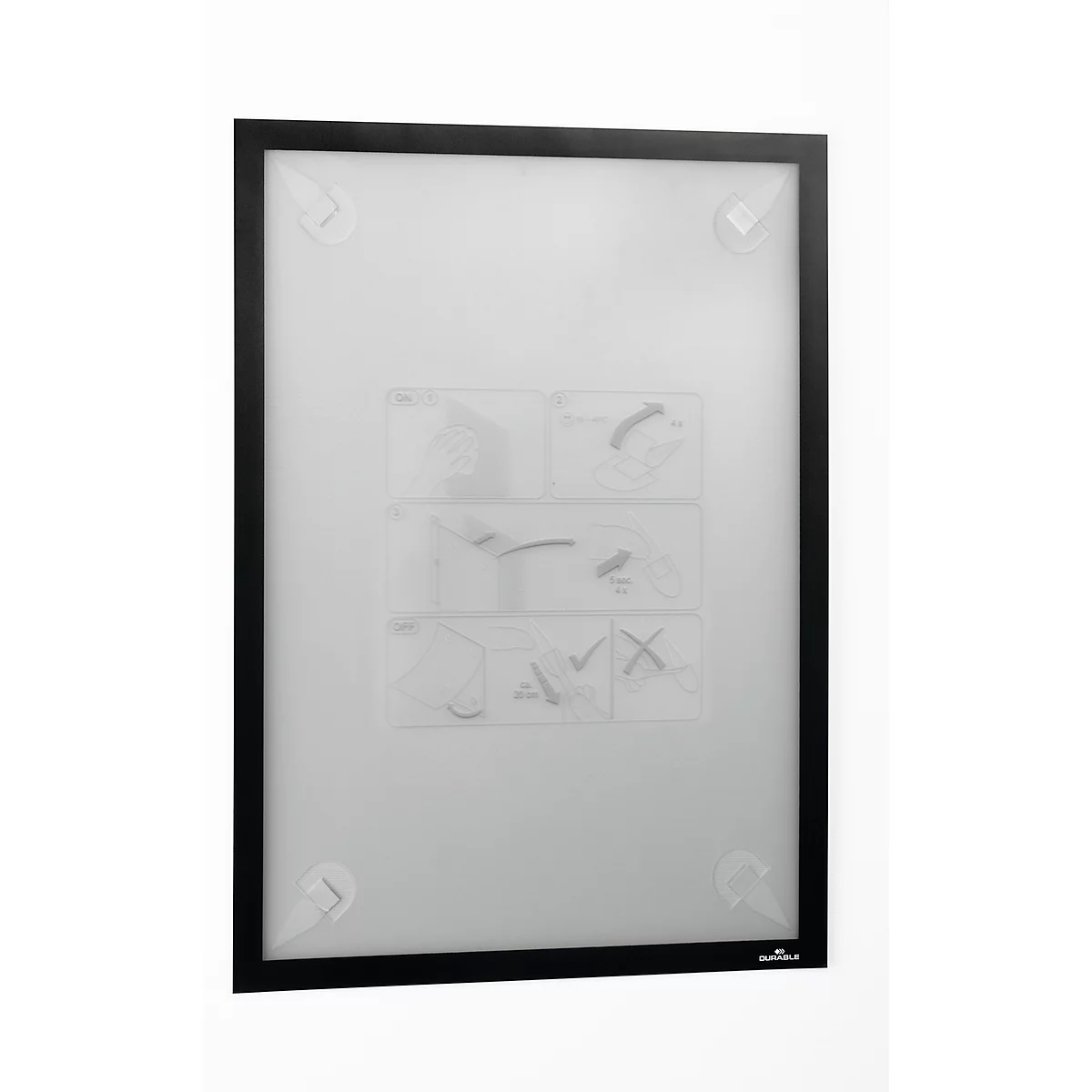 Cadre d'information WALLPAPER DURAFRAME®, A3, formats portrait et paysage, kit de recharge inclus, noir