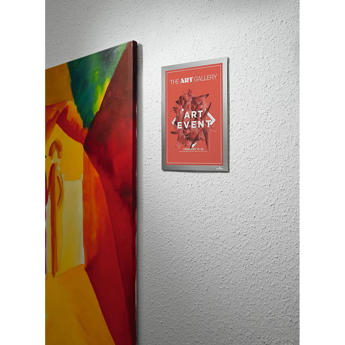Cadre d'information WALLPAPER DURAFRAME®, A4, formats portrait et paysage, kit de recharge inclus, argent