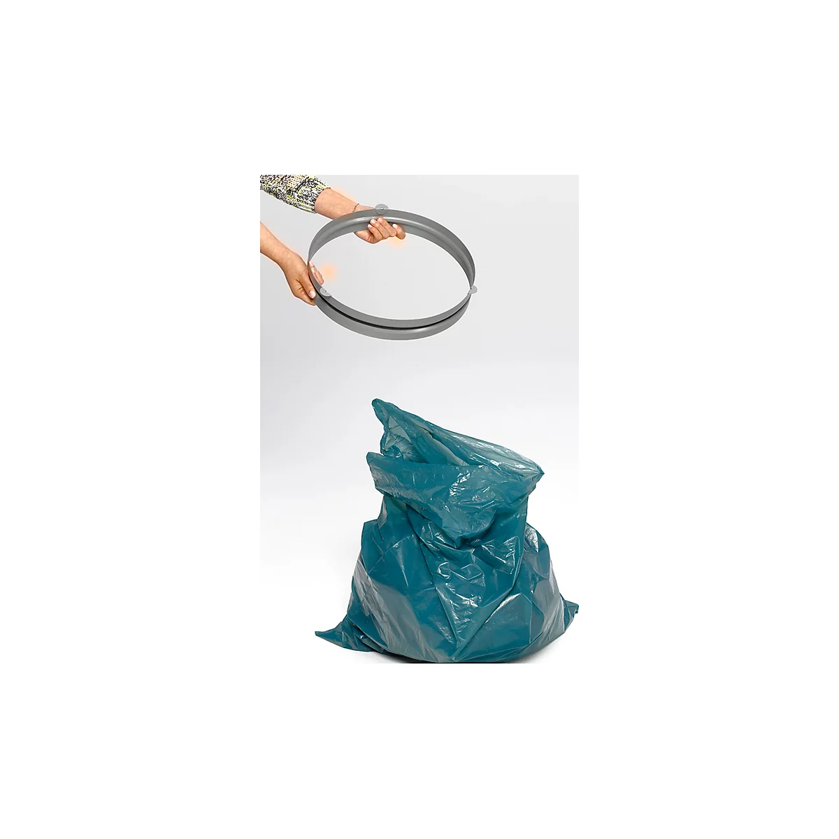 Cadre de maintien VAR, pour sacs poubelle 120 L & collecteur de déchets avec ouverture ø 350 mm, avec cordon élastique, acier