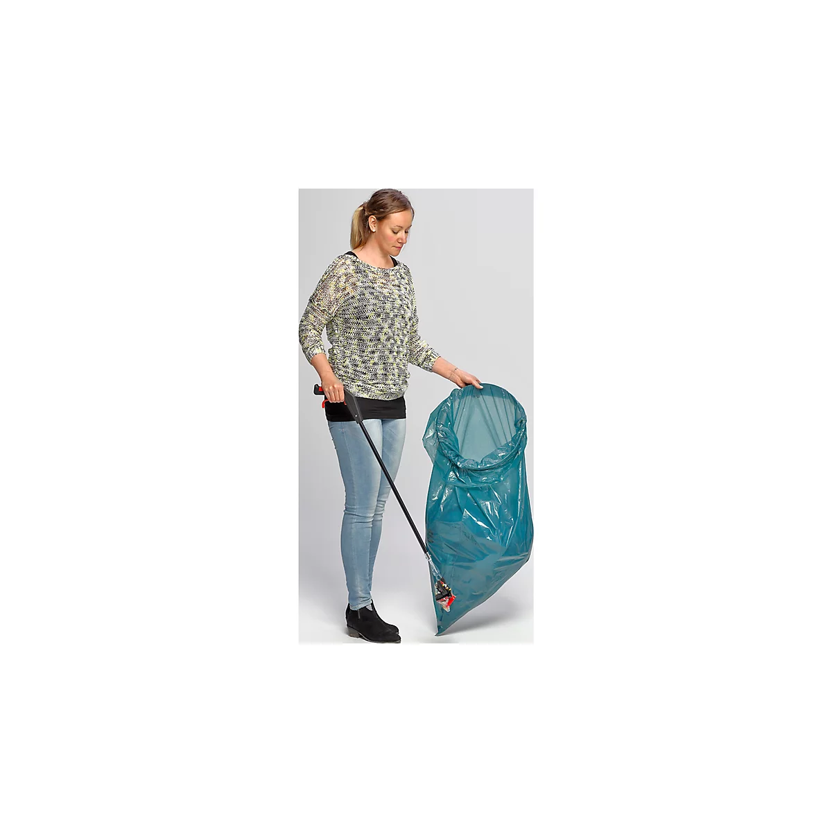 Cadre de maintien VAR, pour sacs poubelle 120 L & collecteur de déchets avec ouverture ø 350 mm, avec cordon élastique, acier