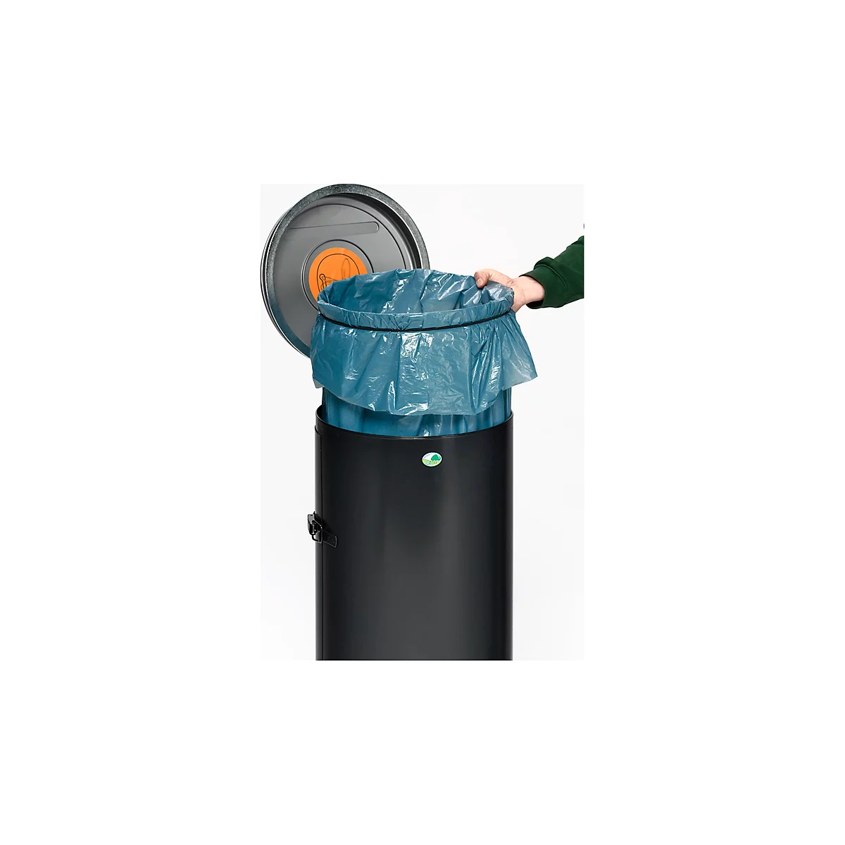 Cadre de maintien VAR, pour sacs poubelle 120 L & collecteur de déchets avec ouverture ø 350 mm, avec cordon élastique, acier