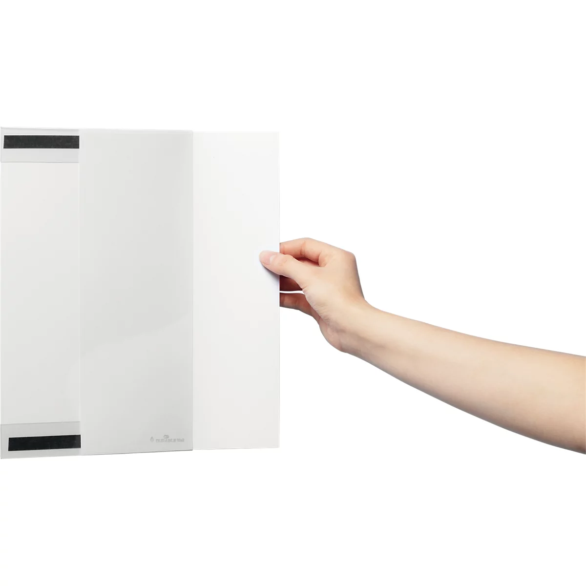 Cadre magnétique Durable rPET, format A4 vertical, avec 2 bandes magnétiques au dos, film RPET, transparent, 5 pièces 