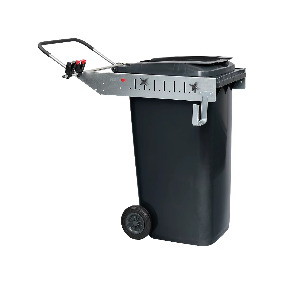 Cadre pour conteneur à déchets Carrier Pick Up Flora, poignée et portes-outils, 240 L tonnes