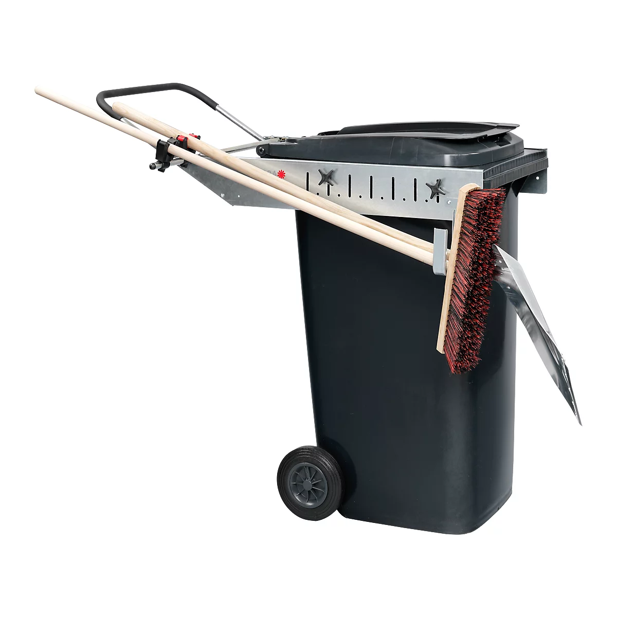 Cadre pour conteneur à déchets Carrier Pick Up Flora, poignée et portes-outils, 240 L tonnes