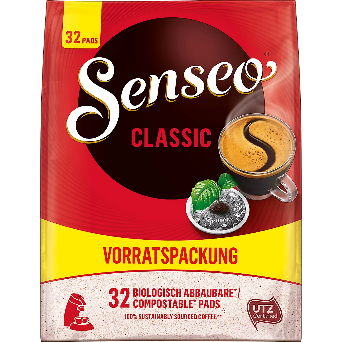 Senseo Dosette de café CLASSIC - classique, paquet de 16