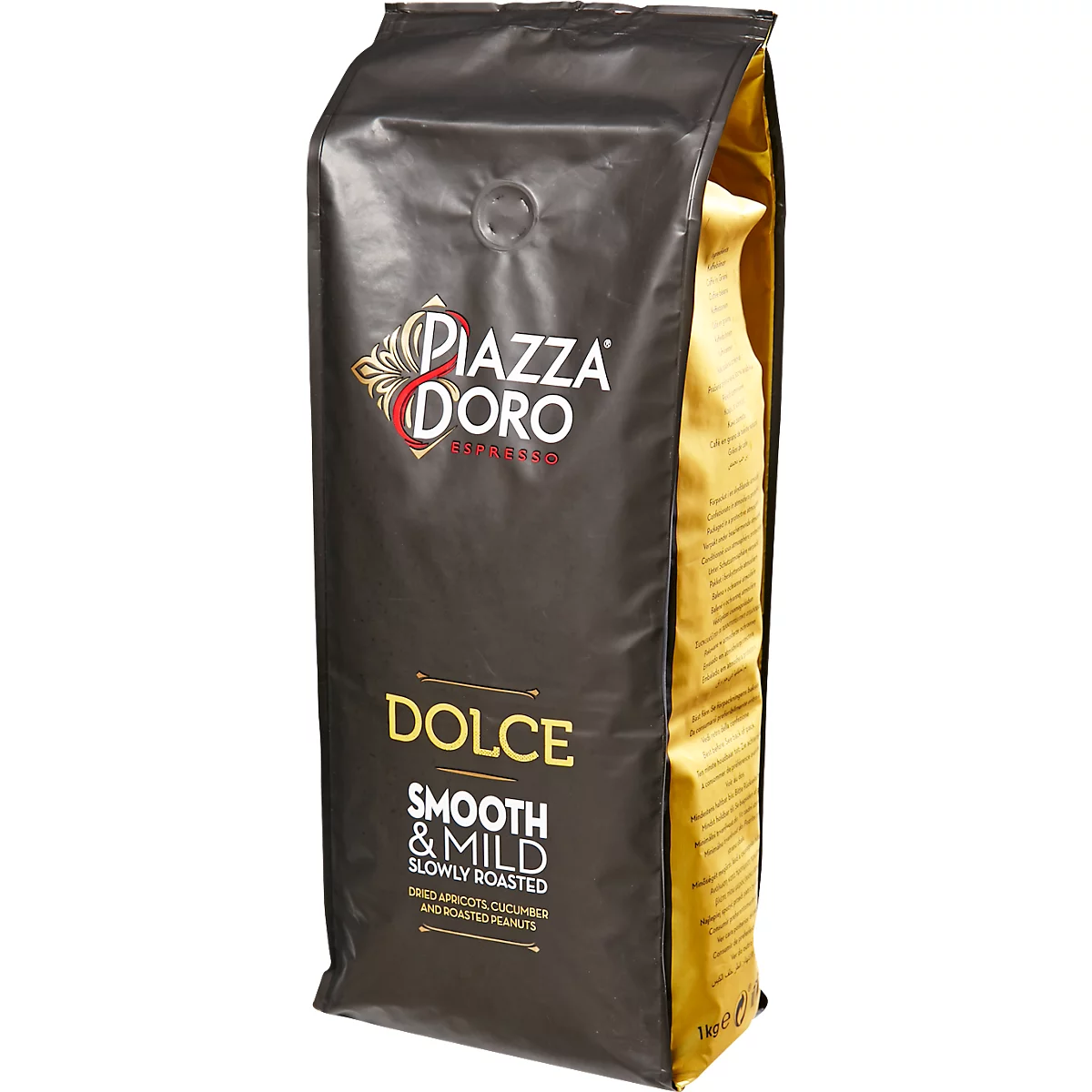 Café torréfié Piazza D'Oro Dolce Espresso, 100% Arabica, grains entiers, certifié UTZ, 1 kg