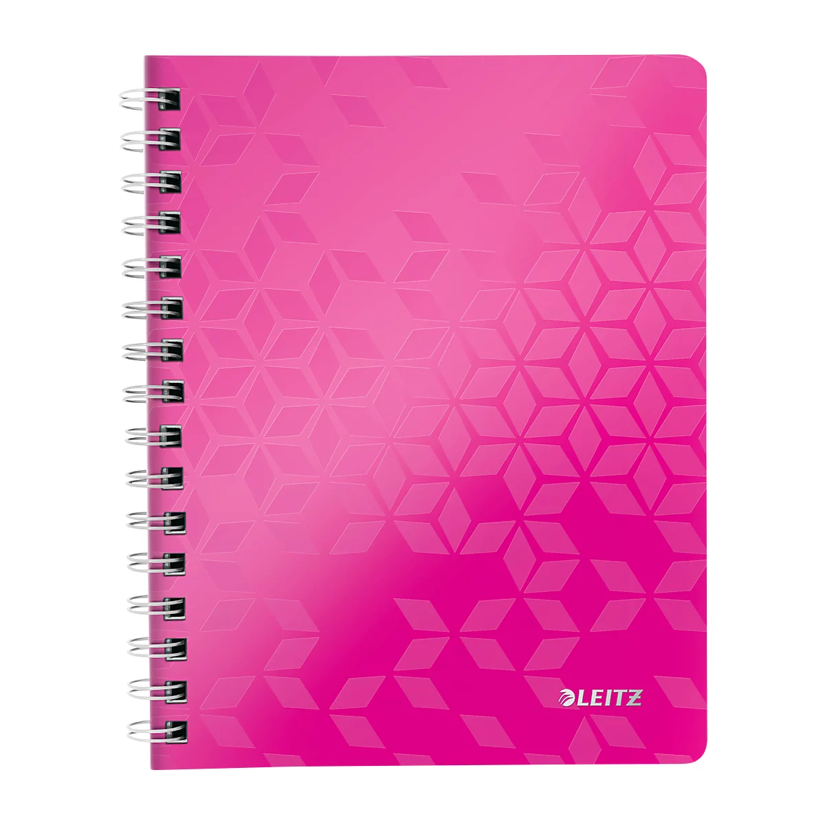 Cahier à double spirale WOW 4639 LEITZ, format A5, ligné, rose