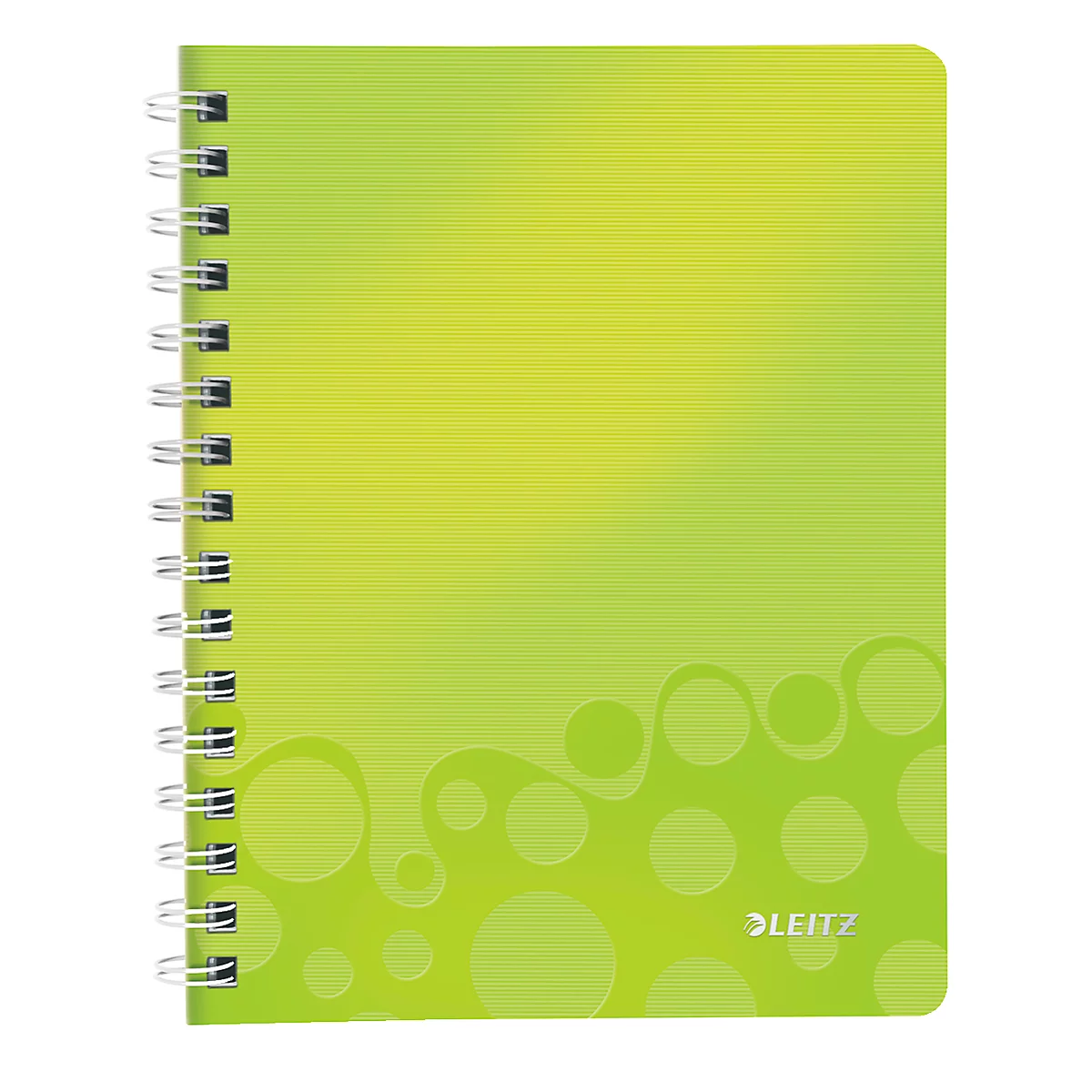Cahier à double spirale WOW 4639 LEITZ, format A5, ligné, vert