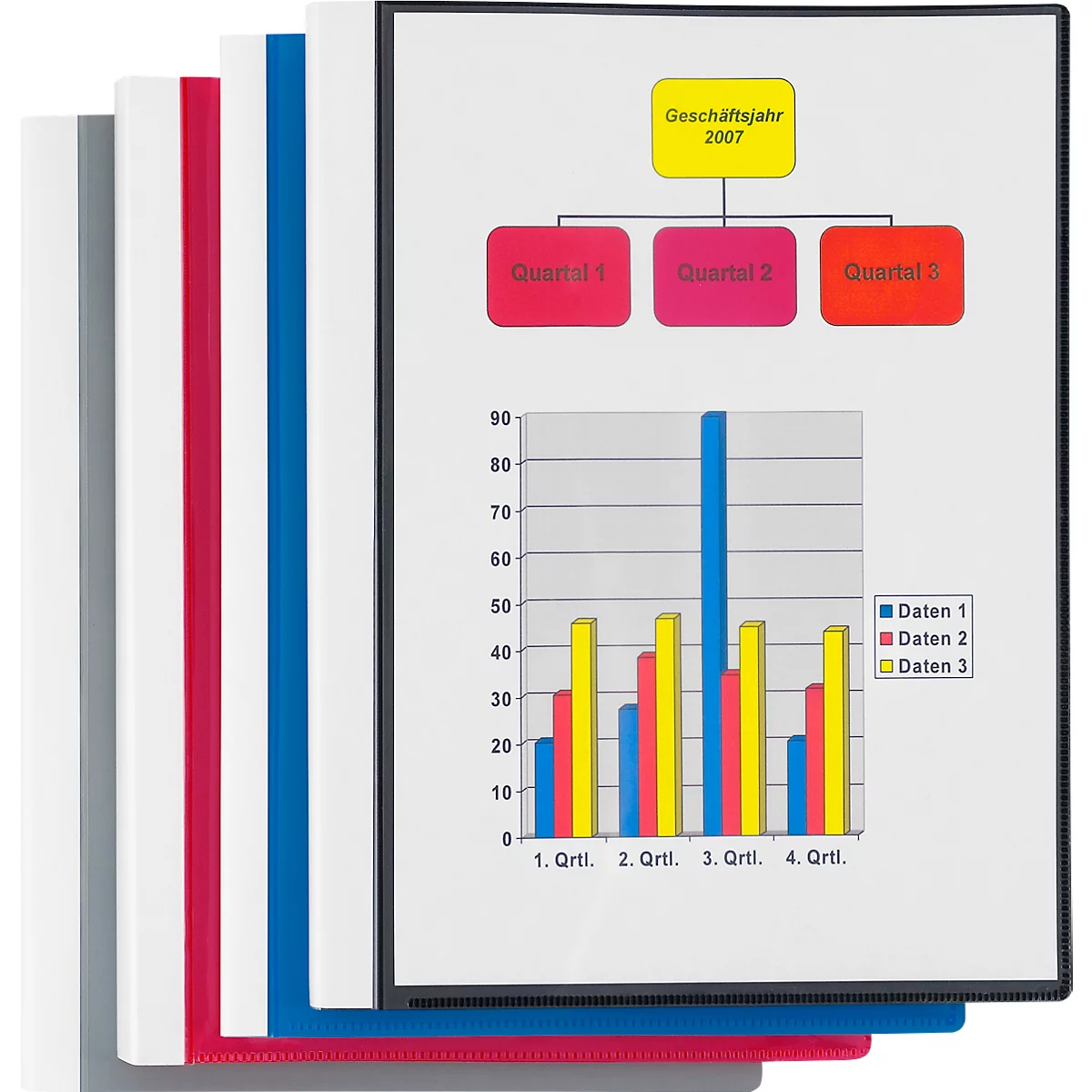 Cahier à pochettes plastiques FolderSys, pour format A4, 30 pochettes, noir