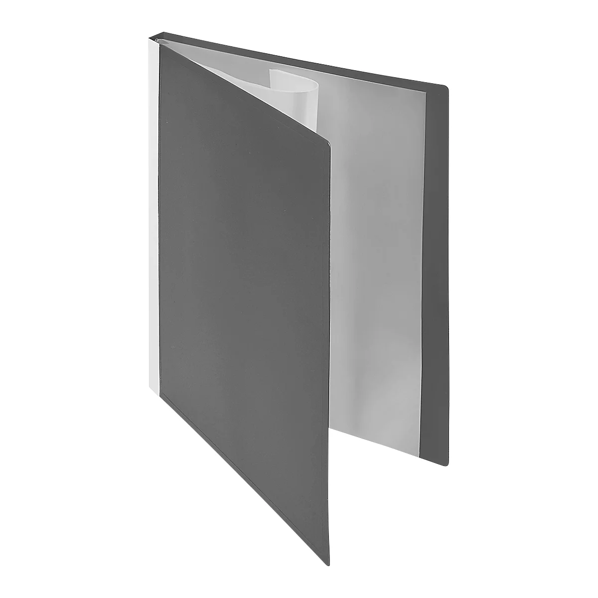 Cahier à pochettes plastiques PP FolderSys, pour format A4, 30 pochettes coin, gris