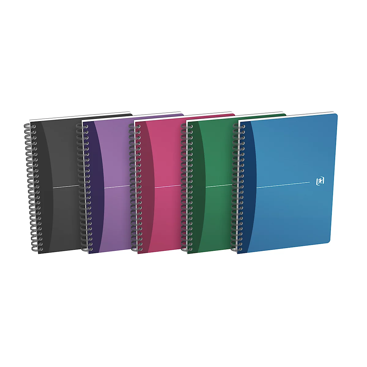 Cahier à spirales Oxford, format A4, 90 feuilles, ligné, 5 pièces