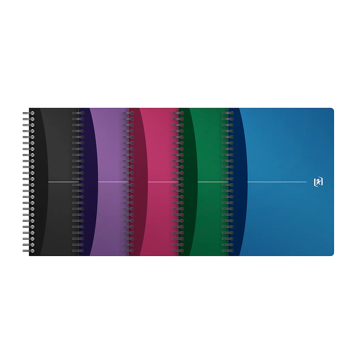 Cahier à spirales Oxford, format A5, 90 feuilles, quadrillé, 5 pièces