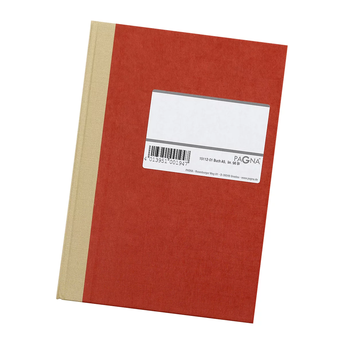 Cahier broché à couverture rigide PAGNA, A4, quadrillé, rouge