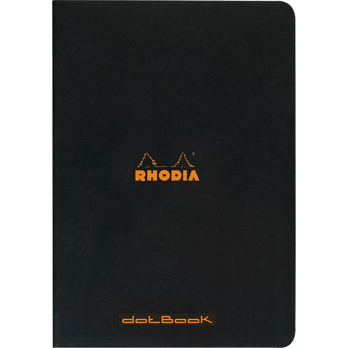 Cahier de notes Rhodia, 48 feuilles, DIN A4, 80g/m², certifié PEFC®, couverture souple, pointillé, noir
