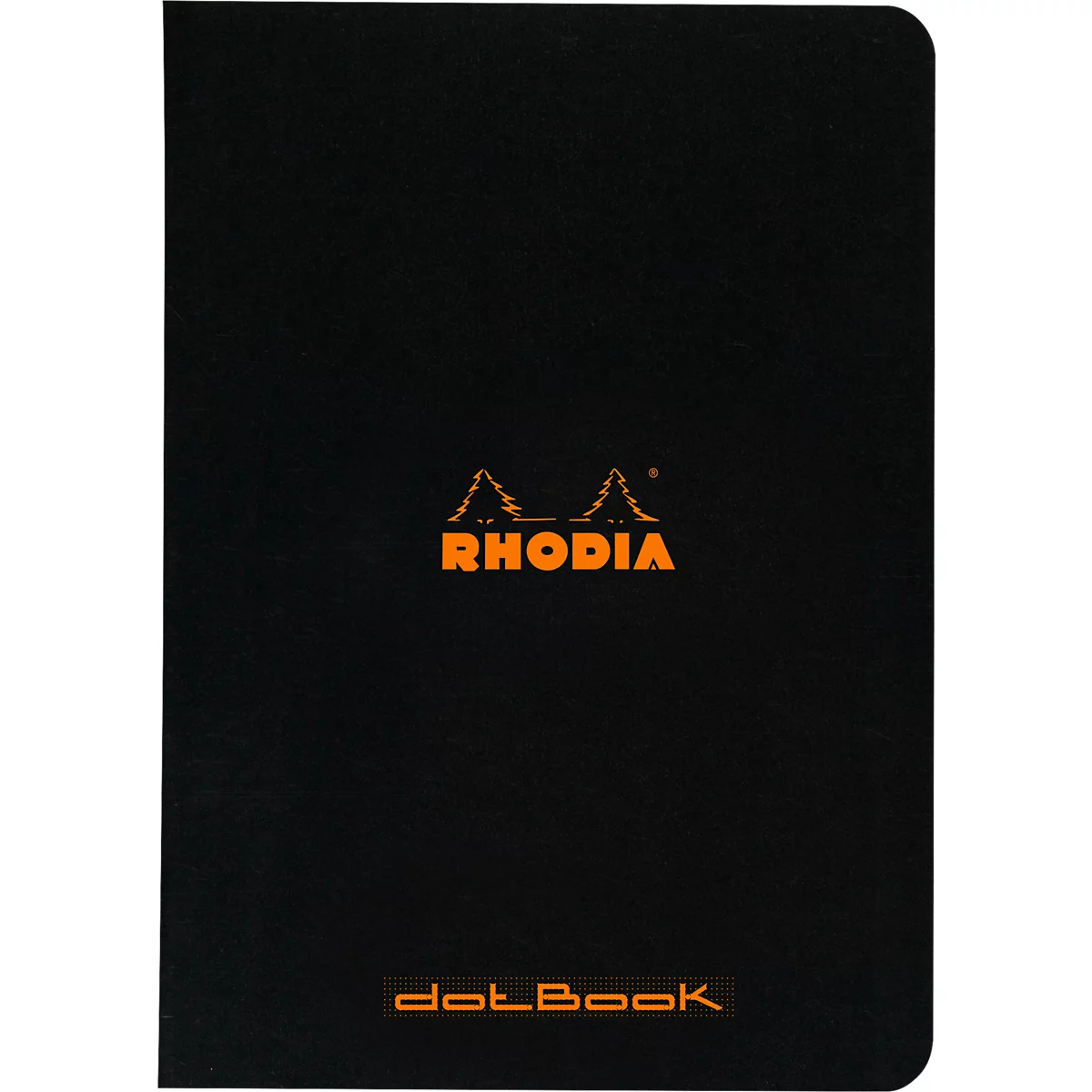 Cahier de notes Rhodia, 48 feuilles, DIN A5, 80g/m², certifié PEFC®, couverture souple, pointillé, noir