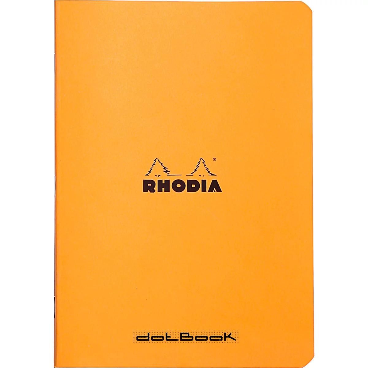 Cahier de notes Rhodia, 48 feuilles, DIN A5, 80g/m², certifié PEFC®, couverture souple, pointillés, orange