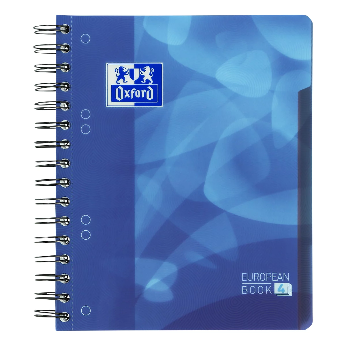 Cahier bleu à spirale avec logo Oxford et impression.