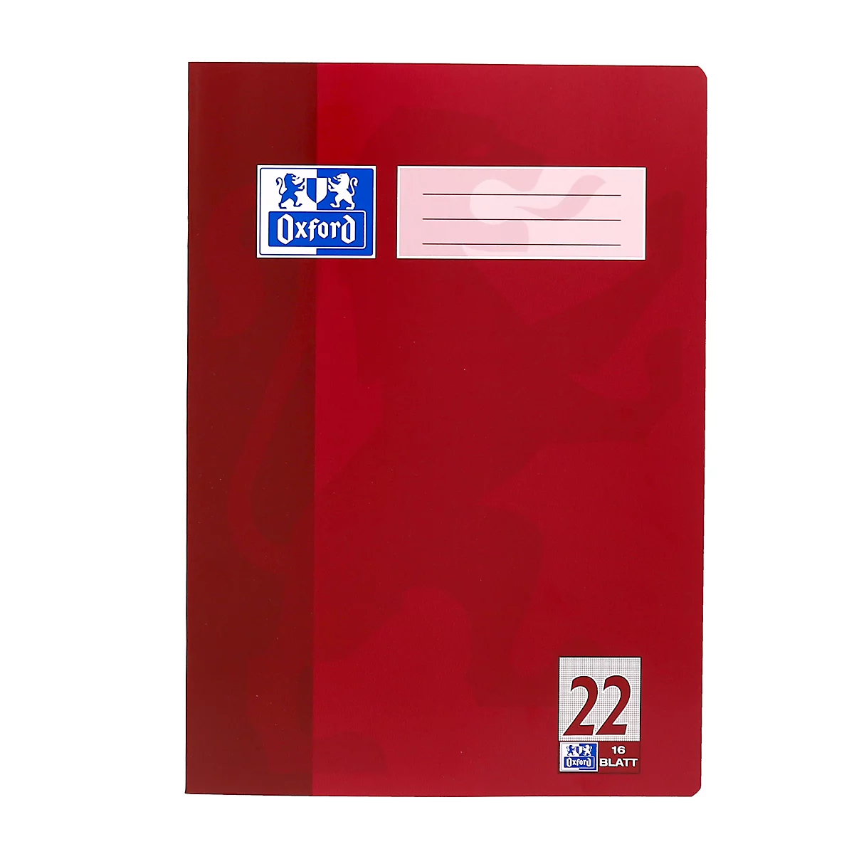 Cahiers d'exercices Oxford, DIN A4, 90 g/m², règle 22 à carreaux sans marge, 15 pièces de 16 feuilles chacune