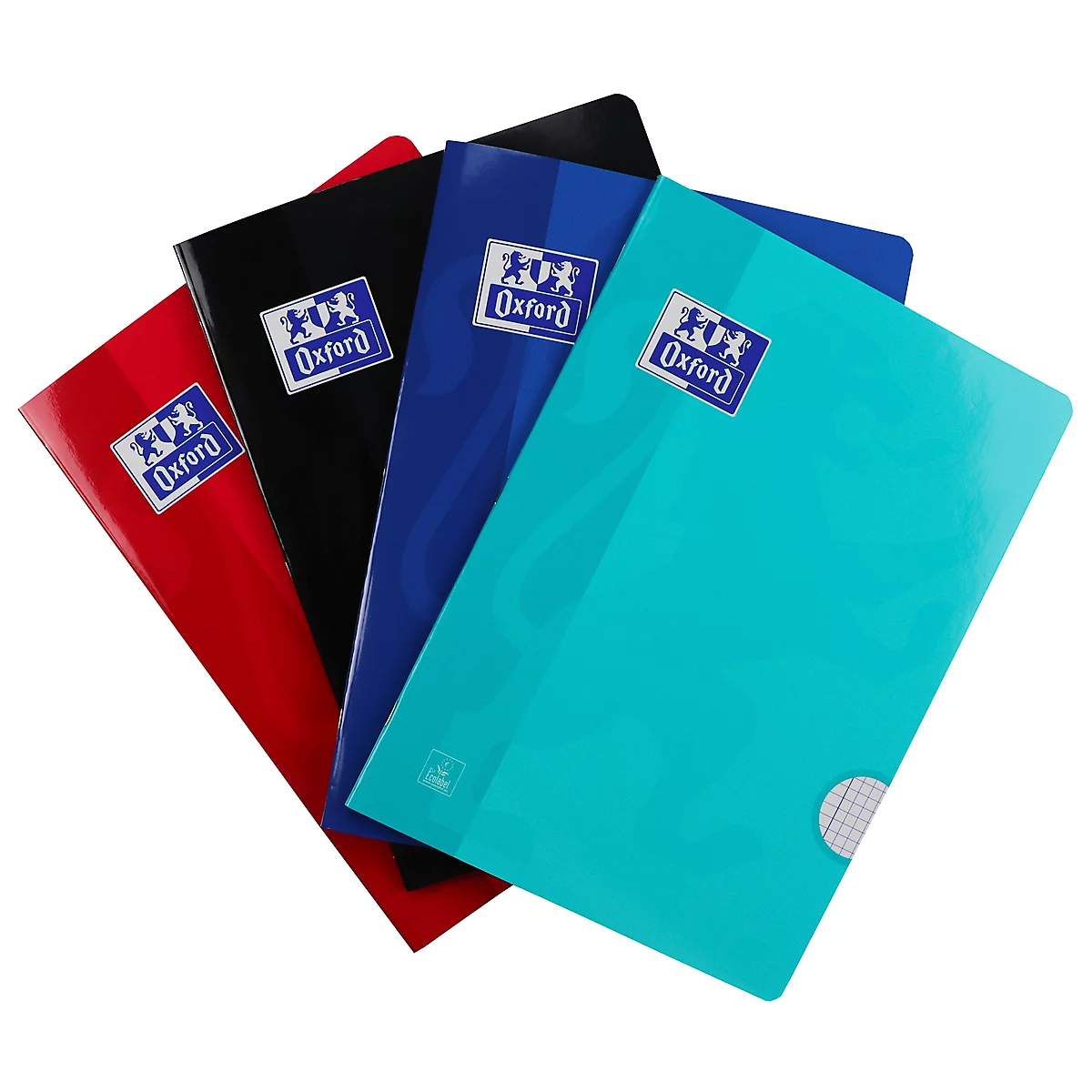 Cahiers scolaires OXFORD School DIN A4, 38 feuilles, quadrillés, couleurs assorties, assortis, 10 pcs.