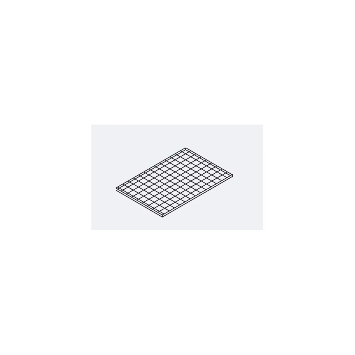 Vue de dessus d'une grille composée de lignes formant un motif rectangulaire. Les lignes sont noires et créent un motif carré.