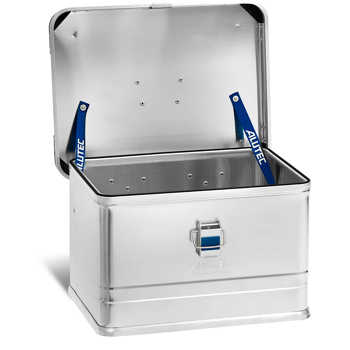 Caisse de transport INDUSTRY 30, Alutec, aluminium, L 430 x l 355 x H 277 mm, 30 l, avec coins de gerbage, couvercle stable
