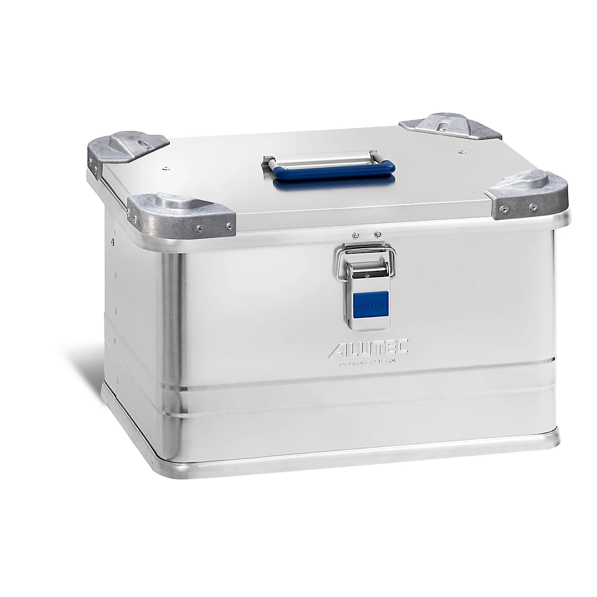 Caisse de transport INDUSTRY 30, Alutec, aluminium, L 430 x l 355 x H 277 mm, 30 l, avec coins de gerbage, couvercle stable