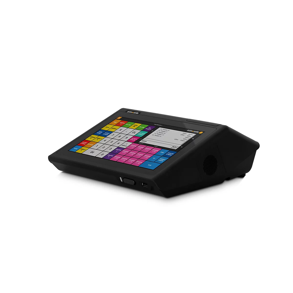 Caisse enregistreuse Primasello X120, TSE inclus, imprimante thermique 58 mm, USB/RJ11/RJ12/RJ45, conforme GoBD, L 290 x P 260 x H 99 mm, noir