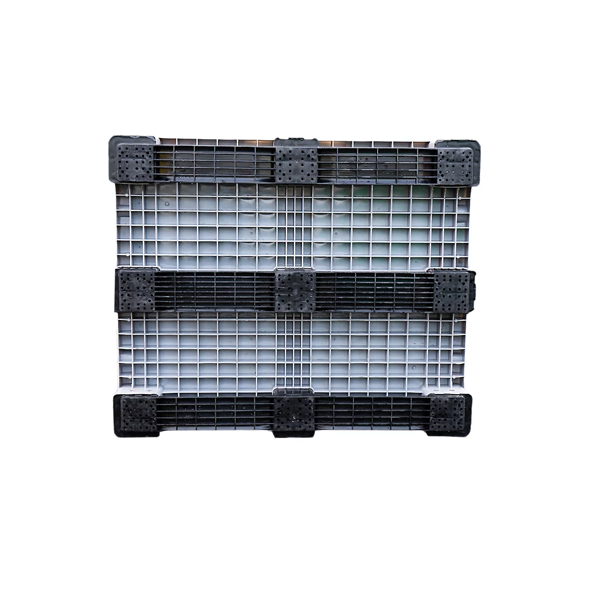 Caisse-palette Big Box 680 l, L 1200 x P 1000 x H 790 mm, fermée, gris argenté, 3 patins