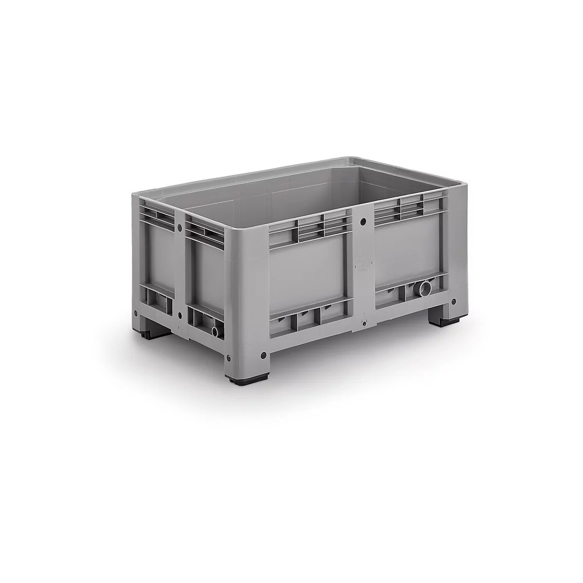 Caisse-palette - polyéthylène - L 1200 x l 800 x H 580 mm - 330 litres - avec 4 pieds - construction fermée