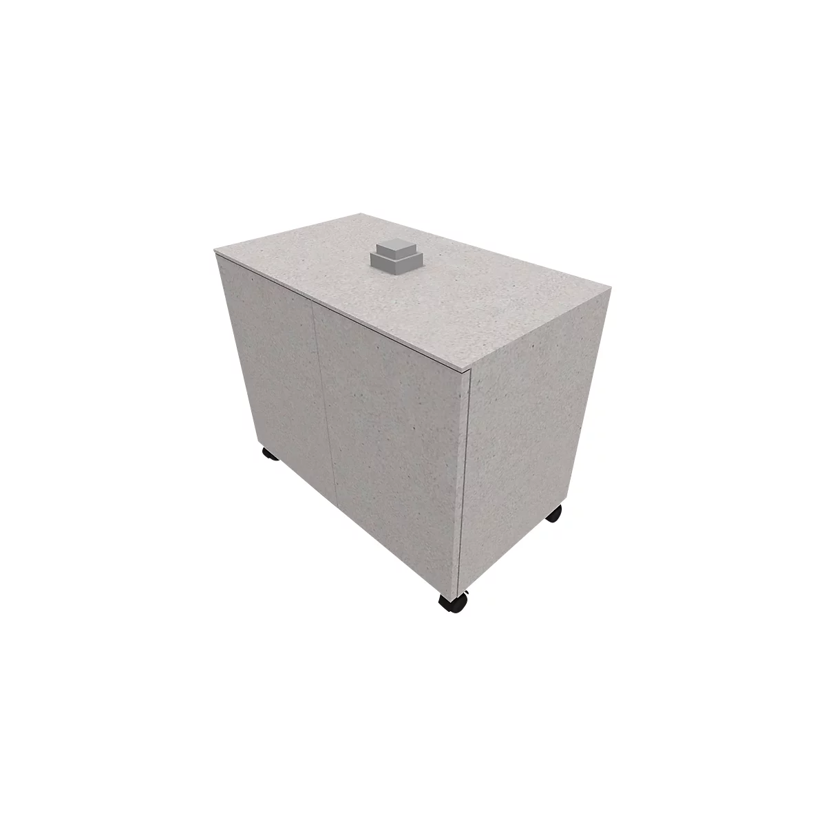 Caisson d'appoint SOLUS PLAY, mobile, 2 portes battantes, L 800 x P 500 x H 720 - 1080 mm, Ceramic grey