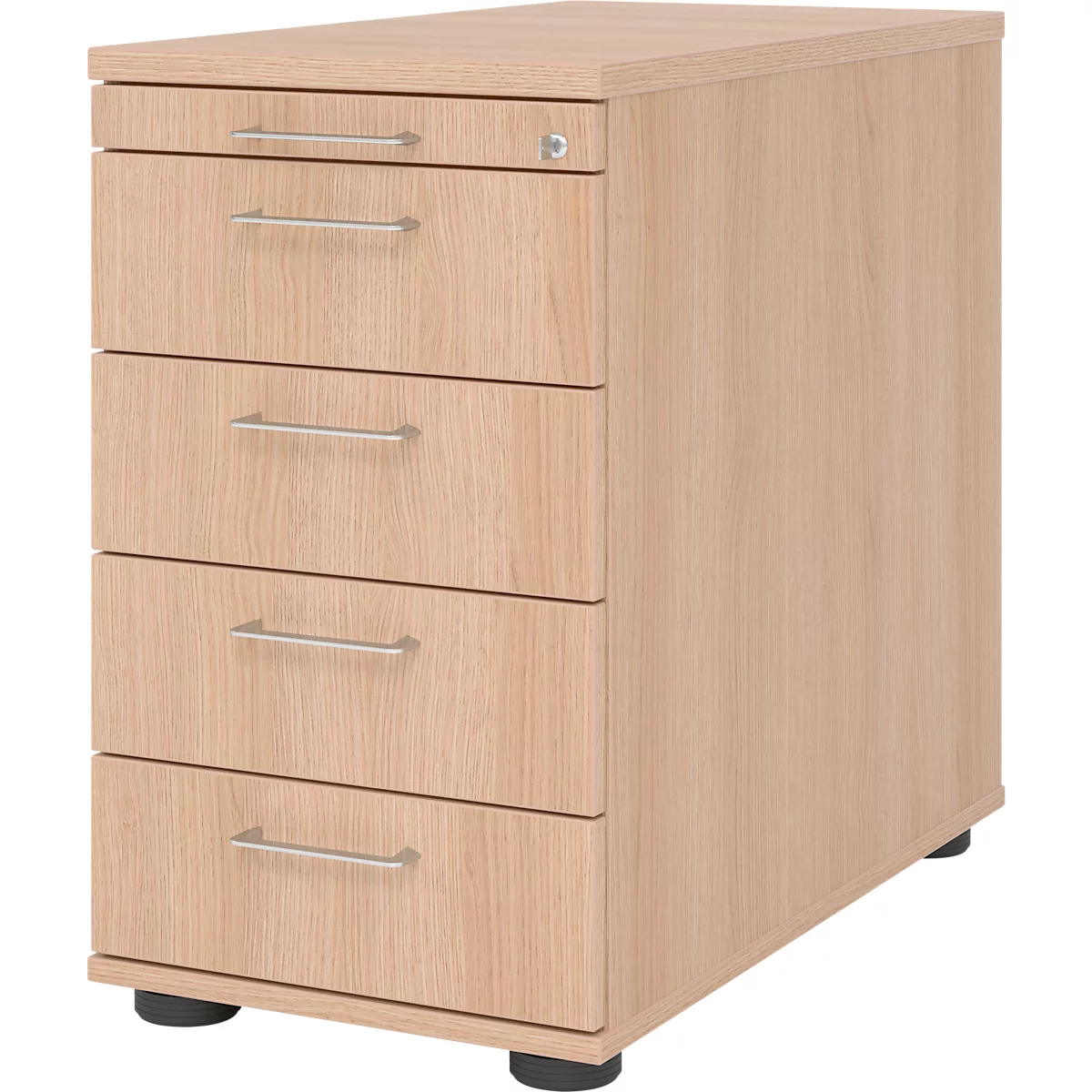Caisson fixe Breno 13333, tiroir à ustensiles, L 428 x P 800 x H 720-760 mm, panneau de particules, chêne
