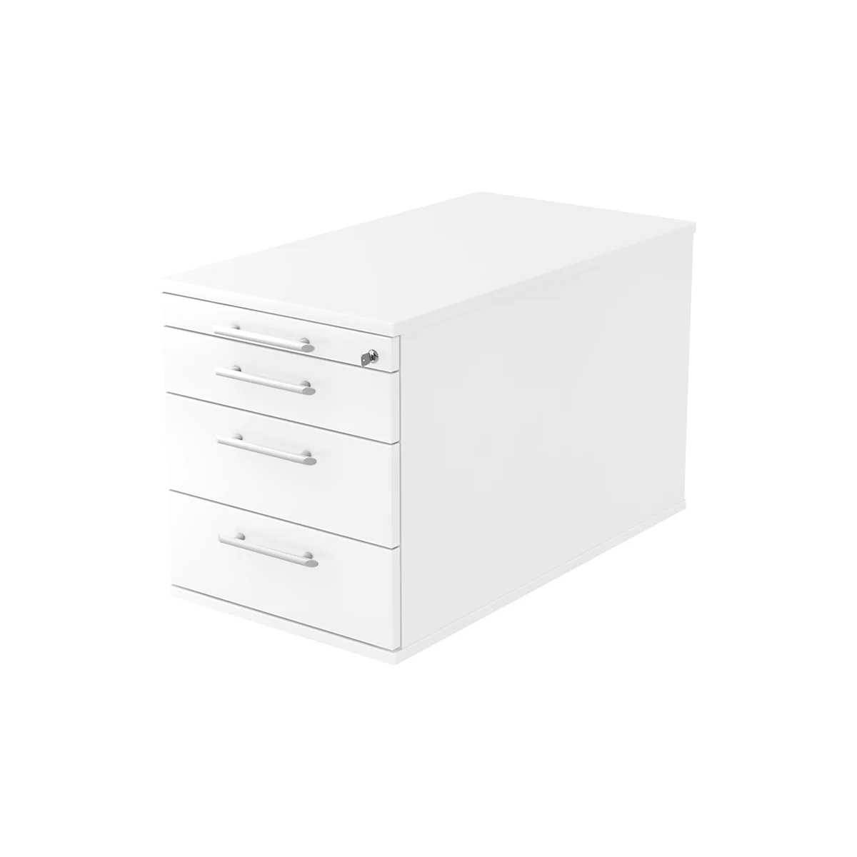 Caisson mobile, 3 tiroirs, 1 tiroir-plumier, l. 428 x P 800 x H 512 mm, blanc